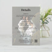 Carte d'invitation avec détails de mariage moderne (Debout devant)