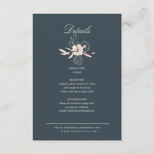 Carte d'invitation avec détails floraux Crème Mode (Devant)