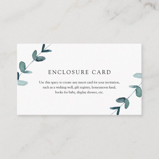 Carte d'invitation avec eucalyptus (Devant)