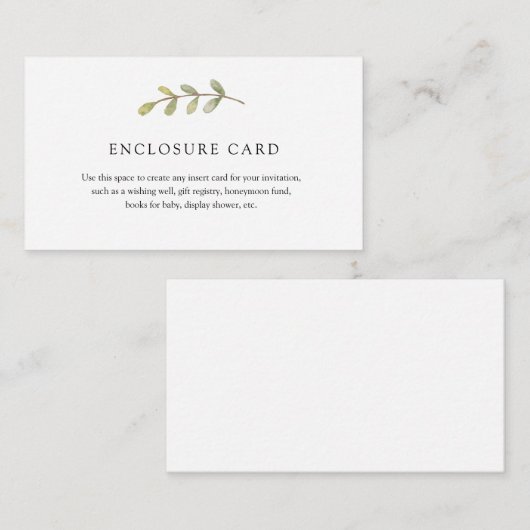 Carte d'invitation avec eucalyptus (Devant / Derrière)
