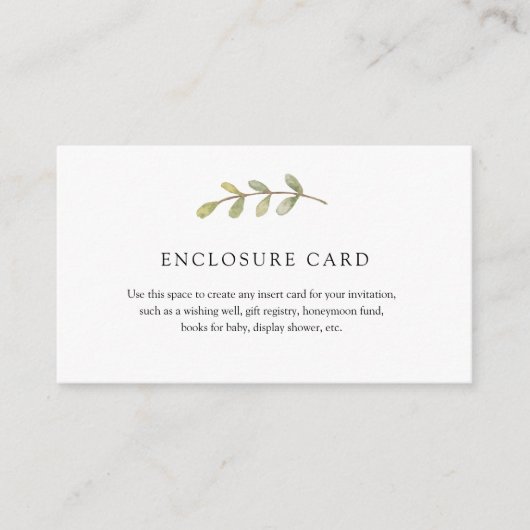 Carte d'invitation avec eucalyptus (Devant)
