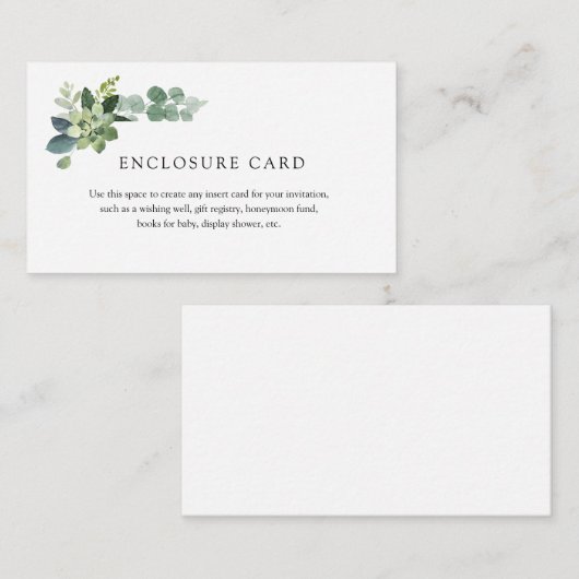 Carte d'invitation avec eucalyptus (Devant / Derrière)