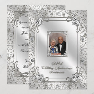Carte d'invitation avec photo pour les 60 ans de m