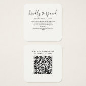 Carte d'invitation avec QR Code pour RSVP pour sit (Devant & derrière)