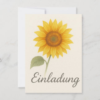Carte d'invitation avec un tournesol radieux