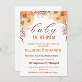 Carte d'invitation baby shower (Devant / Derrière)