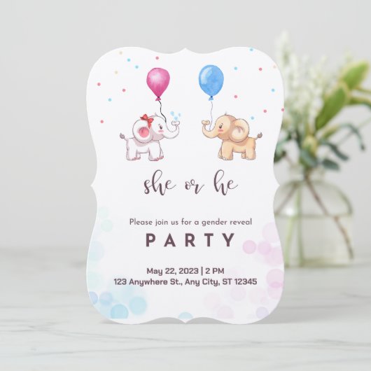 Carte d'invitation baby shower (Debout devant)