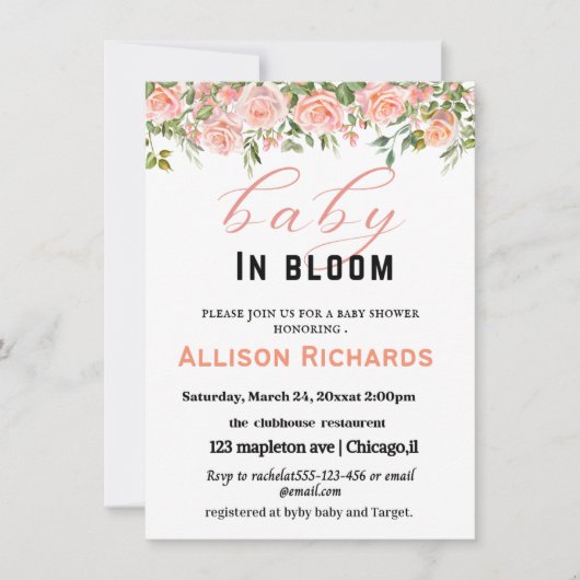 Carte d'invitation baby shower (Devant)