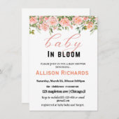 Carte d'invitation baby shower (Devant / Derrière)