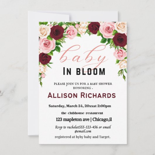 Carte d'invitation baby shower (Devant)