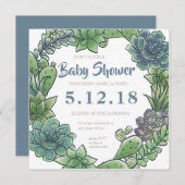 Carte d'invitation baby shower 2 (Devant / Derrière)