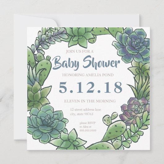 Carte d'invitation baby shower 2 (Devant)