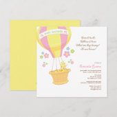 Carte d'invitation Baby shower à ballon à air chau (Devant / Derrière)