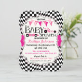 Carte d'invitation Baby shower automobile (Debout devant)