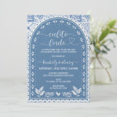 Carte d'invitation Baby shower Blue Cielito Lindo (Debout devant)
