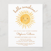 Carte d'invitation Baby Shower Budget Hello Sunshi (Devant)