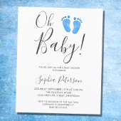 Carte d'invitation Baby Shower Budget Oh Baby Blue
