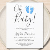 Carte d'invitation Baby Shower Budget Oh Baby Blue