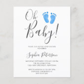 Carte d'invitation Baby Shower Budget Oh Baby Blue (Devant)