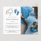 Carte d'invitation Baby Shower Budget Oh Boy Feet  (Devant)