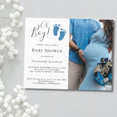 Carte d'invitation Baby Shower Budget Oh Boy Feet 
