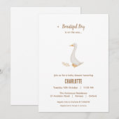 Carte d'invitation Baby Shower Canard (Devant / Derrière)