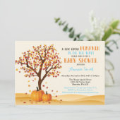 Carte d'invitation Baby shower Citrouille Boy Fall (Debout devant)