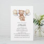 Carte d'invitation Baby shower de ballons d'ours b (Debout devant)