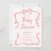 Carte d'invitation Baby shower de la fille à la ma (Devant)