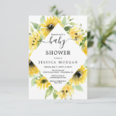 Carte d'invitation Baby shower du jardin de tourne (Debout devant)