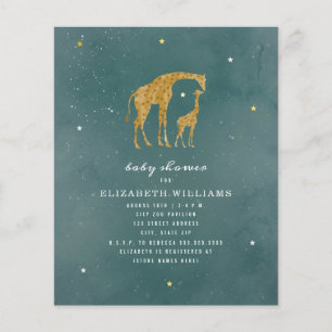 Carte d'invitation Baby Shower Girafe Budget