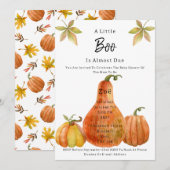 Carte d'invitation Baby Shower Halloween Automne C (Devant / Derrière)