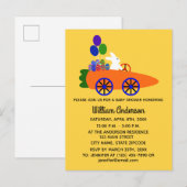 Carte d'invitation Baby Shower Lapin Carotte Voitu (Devant / Derrière)