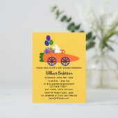 Carte d'invitation Baby Shower Lapin Carotte Voitu (Debout devant)