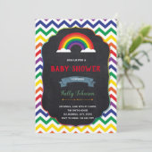 Carte d'invitation baby shower Rainbow (Debout devant)