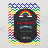 Carte d'invitation baby shower Rainbow (Devant / Derrière)