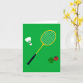 Carte d'invitation Badminton (Fleur jaune)