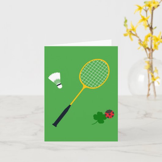 Carte d'invitation Badminton (Fleur jaune)