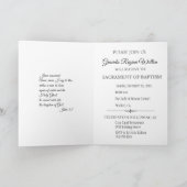 Carte d'invitation baptême bébé ange pointsettia (Intérieur)