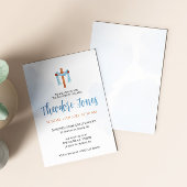 Carte d'invitation baptême garçon aquarelle