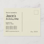 Carte d'invitation BBQ, barbecue, grill BBQ (Dos)