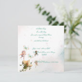 Carte d'invitation bébé jardin de fées fantaisiste (Debout devant)