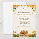 Carte d'invitation Bhog Sri Akhand Path Sahib (Devant / Derrière)