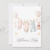 Carte d'invitation Bienvenue Bébé Douces Pastels B (Devant)