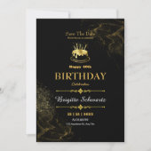 Carte d'invitation Black Gold Modern (Devant)