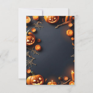 Carte d'invitation blanche Halloween