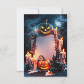 Carte d'invitation blanche Halloween (Devant)