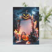 Carte d'invitation blanche Halloween (Debout devant)