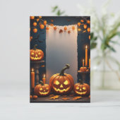 Carte d'invitation blanche Halloween (Debout devant)