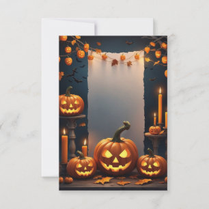 Carte d'invitation blanche Halloween